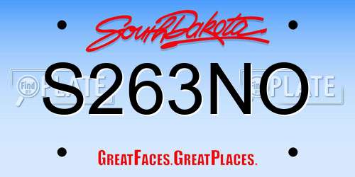 S263NO South Dakota License Plate
