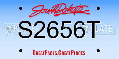 S2656T South Dakota License Plate
