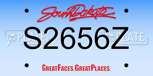 S2656Z South Dakota License Plate