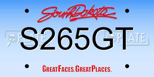 S265GT South Dakota License Plate