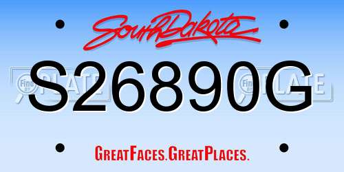 S26890G South Dakota License Plate