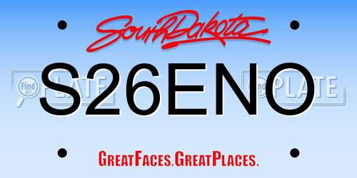S26ENO South Dakota License Plate