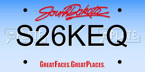 S26KEQ South Dakota License Plate
