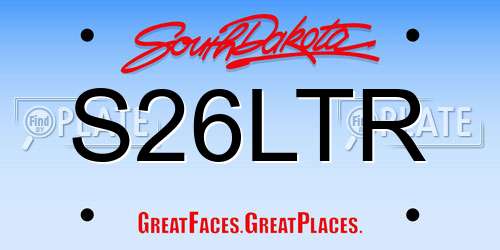 S26LTR South Dakota License Plate