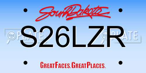 S26LZR South Dakota License Plate