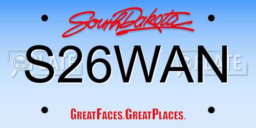 S26WAN South Dakota License Plate