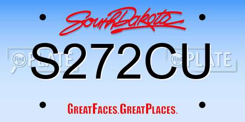 S272CU South Dakota License Plate