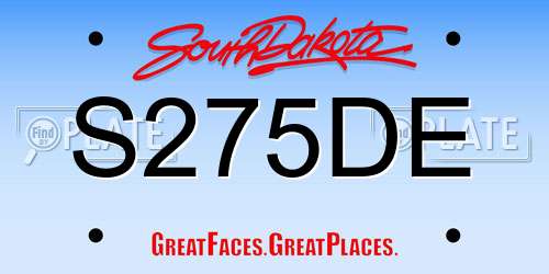 S275DE South Dakota License Plate