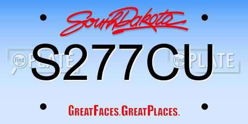 S277CU South Dakota License Plate