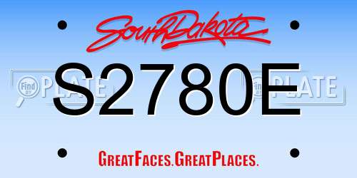 S2780E South Dakota License Plate