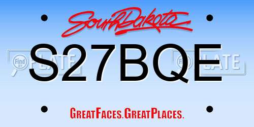 S27BQE South Dakota License Plate