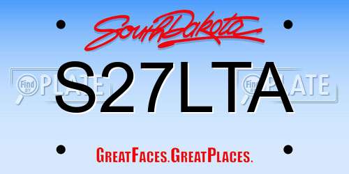 S27LTA South Dakota License Plate