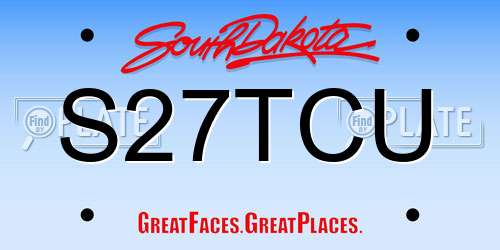 S27TCU South Dakota License Plate