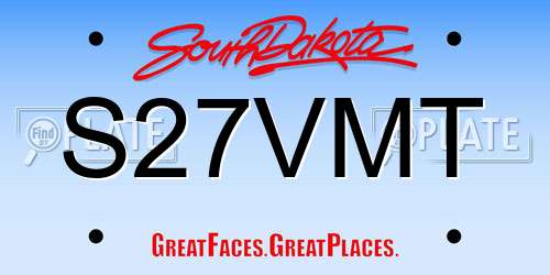 S27VMT South Dakota License Plate