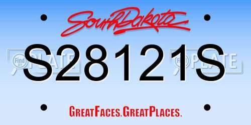 S28121S South Dakota License Plate