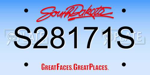 S28171S South Dakota License Plate