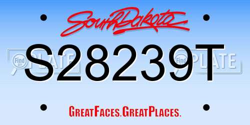 S28239T South Dakota License Plate