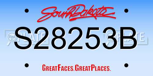 S28253B South Dakota License Plate