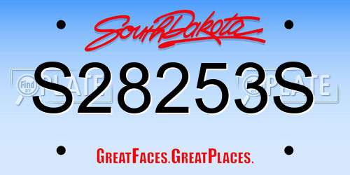 S28253S South Dakota License Plate