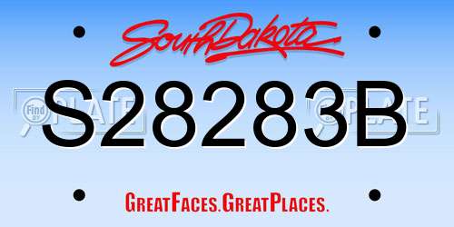S28283B South Dakota License Plate