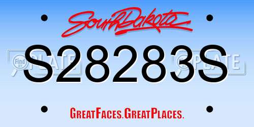 S28283S South Dakota License Plate