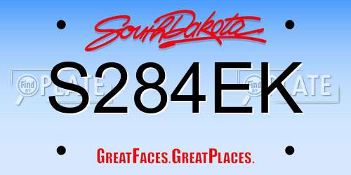 S284EK South Dakota License Plate