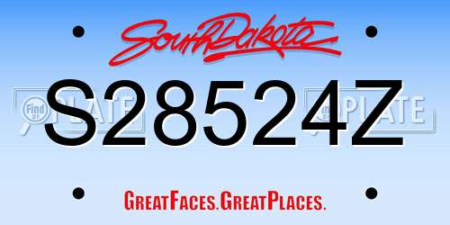 S28524Z South Dakota License Plate