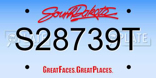 S28739T South Dakota License Plate