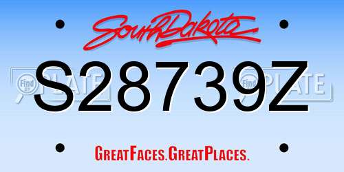 S28739Z South Dakota License Plate