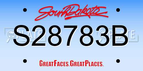 S28783B South Dakota License Plate