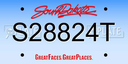S28824T South Dakota License Plate