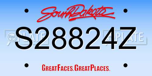 S28824Z South Dakota License Plate