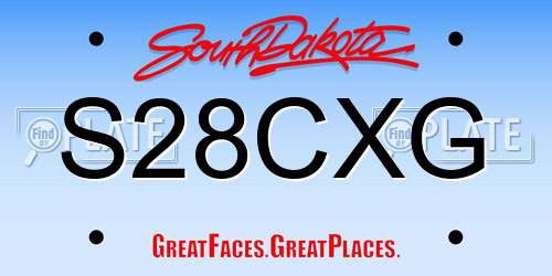 S28CXG South Dakota License Plate