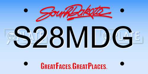 S28MDG South Dakota License Plate