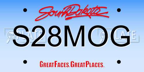 S28MOG South Dakota License Plate