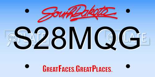 S28MQG South Dakota License Plate