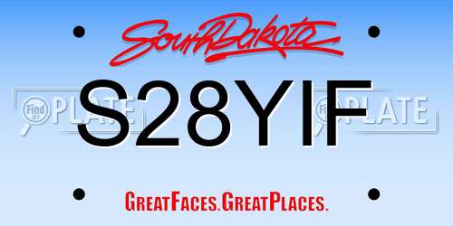 S28YIF South Dakota License Plate
