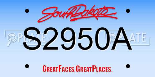 S2950A South Dakota License Plate