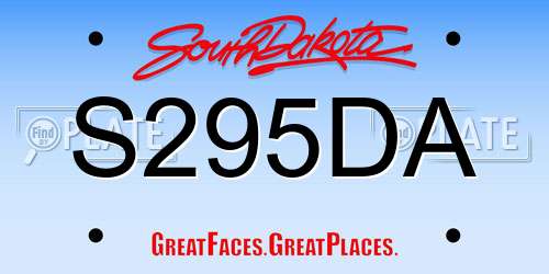 S295DA South Dakota License Plate