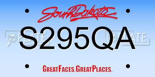 S295QA South Dakota License Plate
