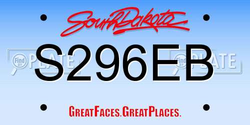 S296EB South Dakota License Plate