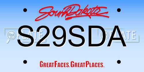 S29SDA South Dakota License Plate