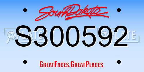 S300592 South Dakota License Plate