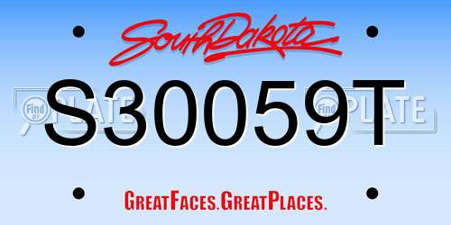 S30059T South Dakota License Plate