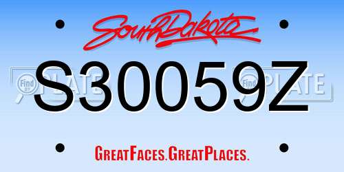 S30059Z South Dakota License Plate