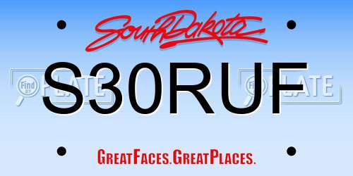 S30RUF South Dakota License Plate