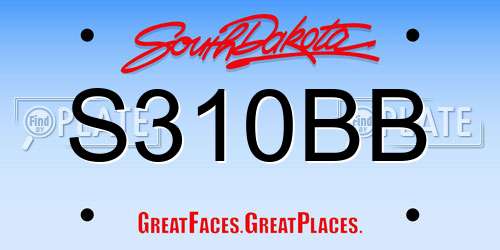 S310BB South Dakota License Plate