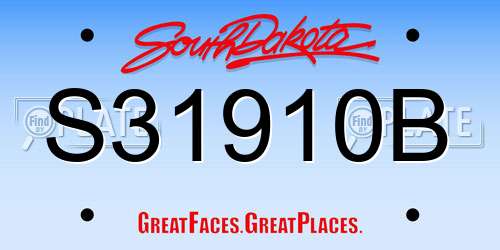 S31910B South Dakota License Plate