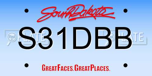 S31DBB South Dakota License Plate
