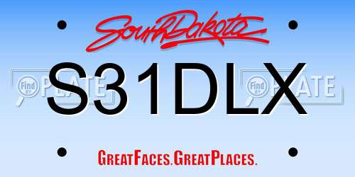 S31DLX South Dakota License Plate